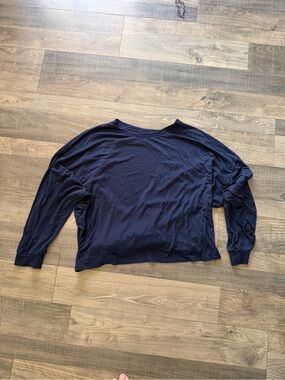 Old Navy Navy Blue Long Sleeve Boxy Top